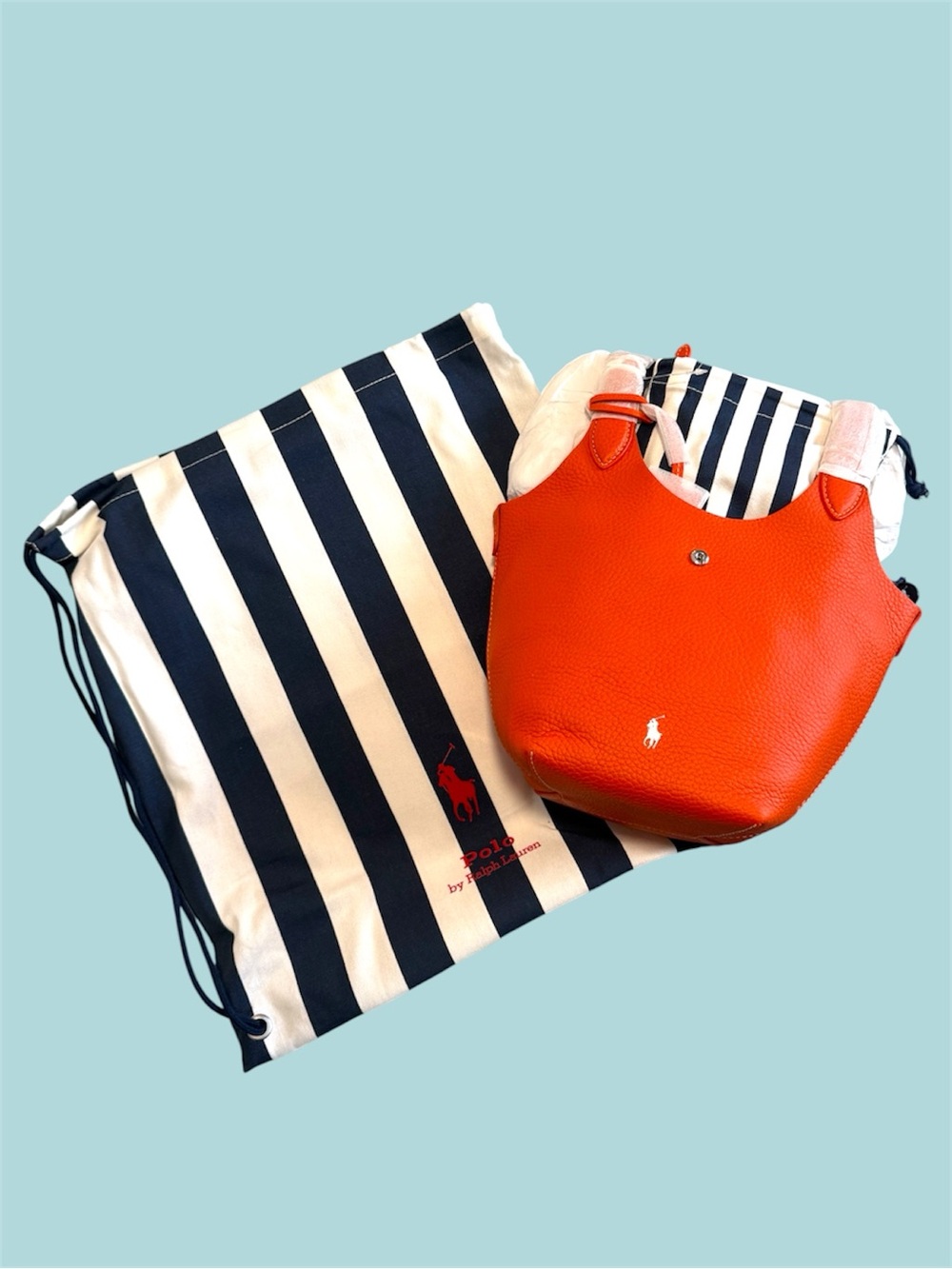 Ralph Lauren polo play orange leather bag